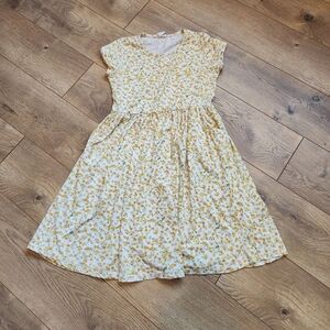 Size 12 Floral Yellow Kids Dress